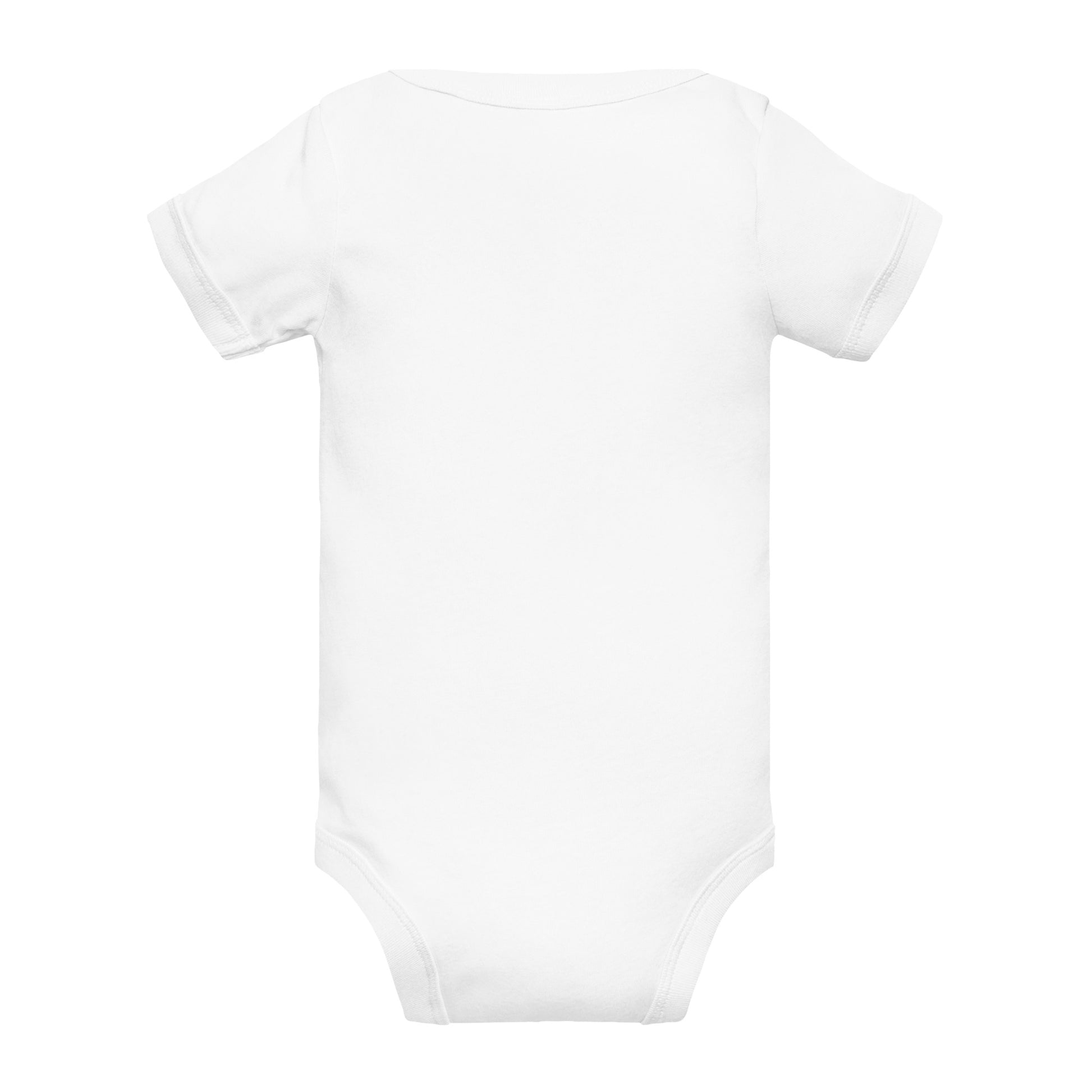 back of baby short sleeve one piece in white