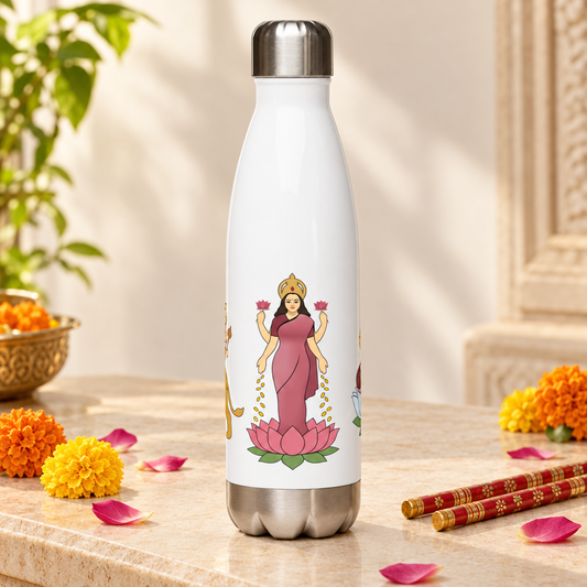 Divine Mother water bottle with dandiya styling
