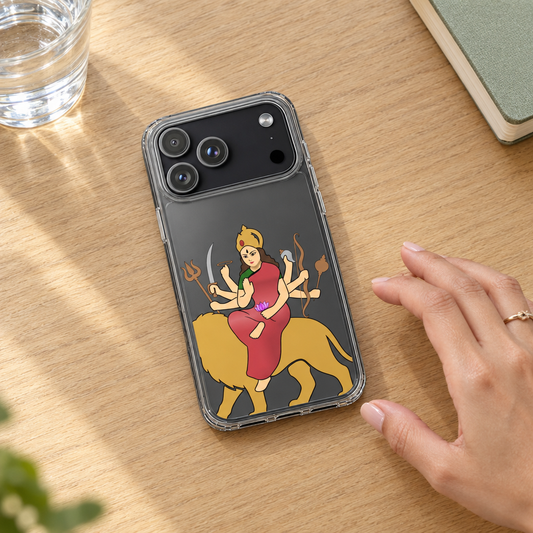 Mataji iPhone 17 Pro Max lying flat with a hand reaching nearby