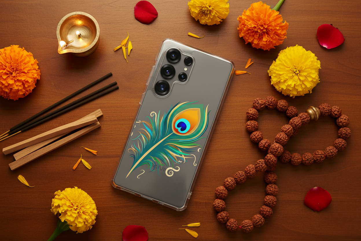 Peacock Feather Samsung - Flat lay