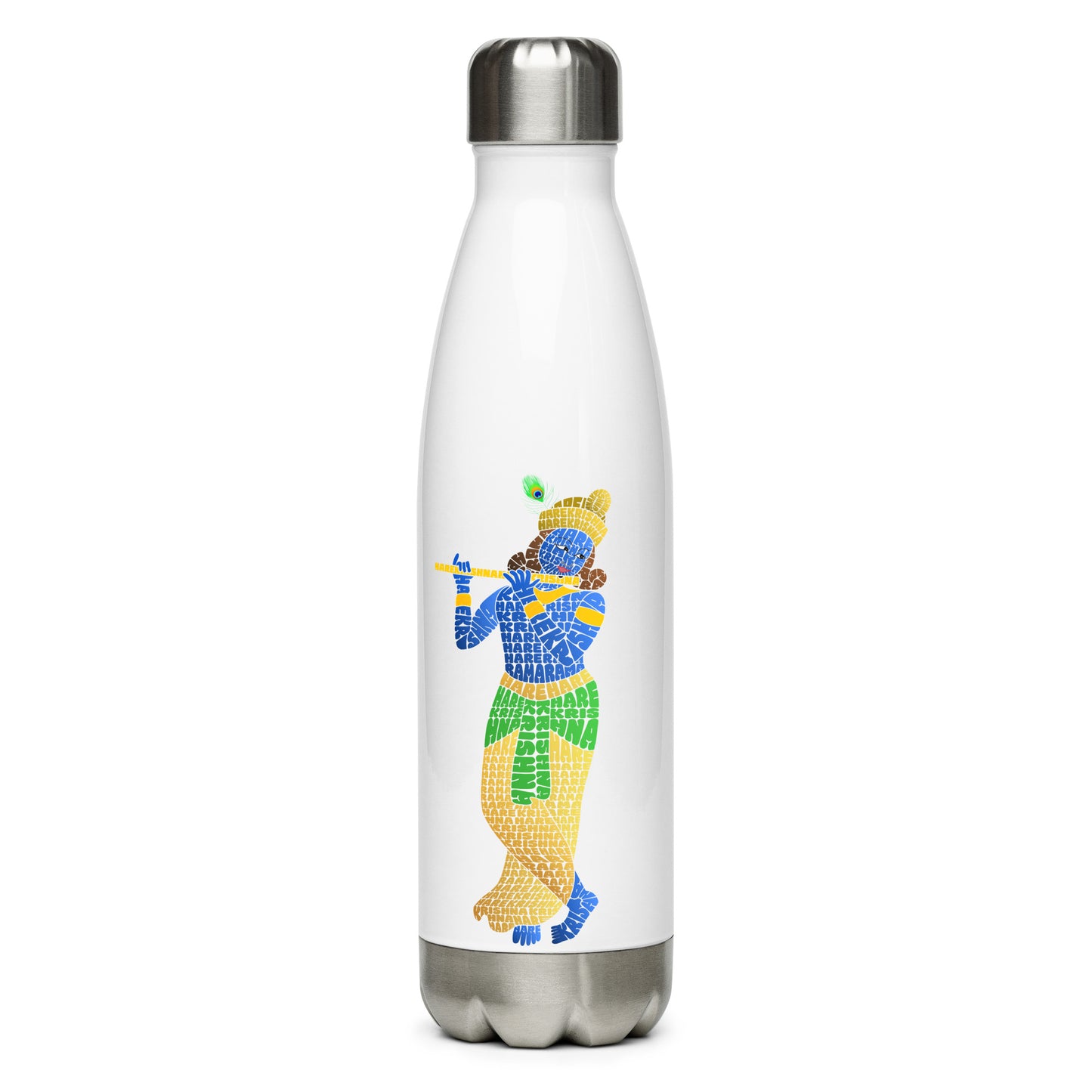 Hare Krishna Stainless Steel Water Bottle